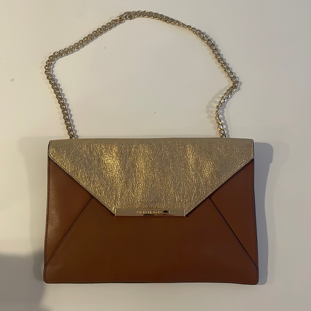Michael Kors Brown Leather Envelope Shoulder Bag